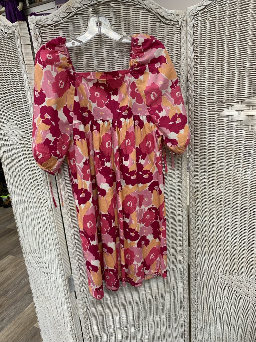 Hayden Pink and Peach Floral Puff-Sleeve Dress